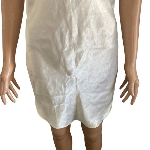Vintage Satin Sweets Classic Slip Gown Womens Medium White Above Knee - Picture 5 of 8